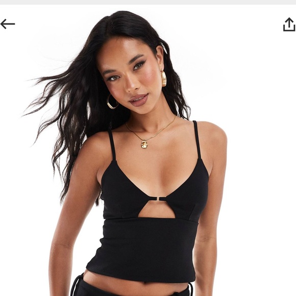 ASOS Tops - ASOS Black Fitted Cut Out Camisole